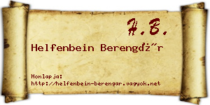 Helfenbein Berengár névjegykártya